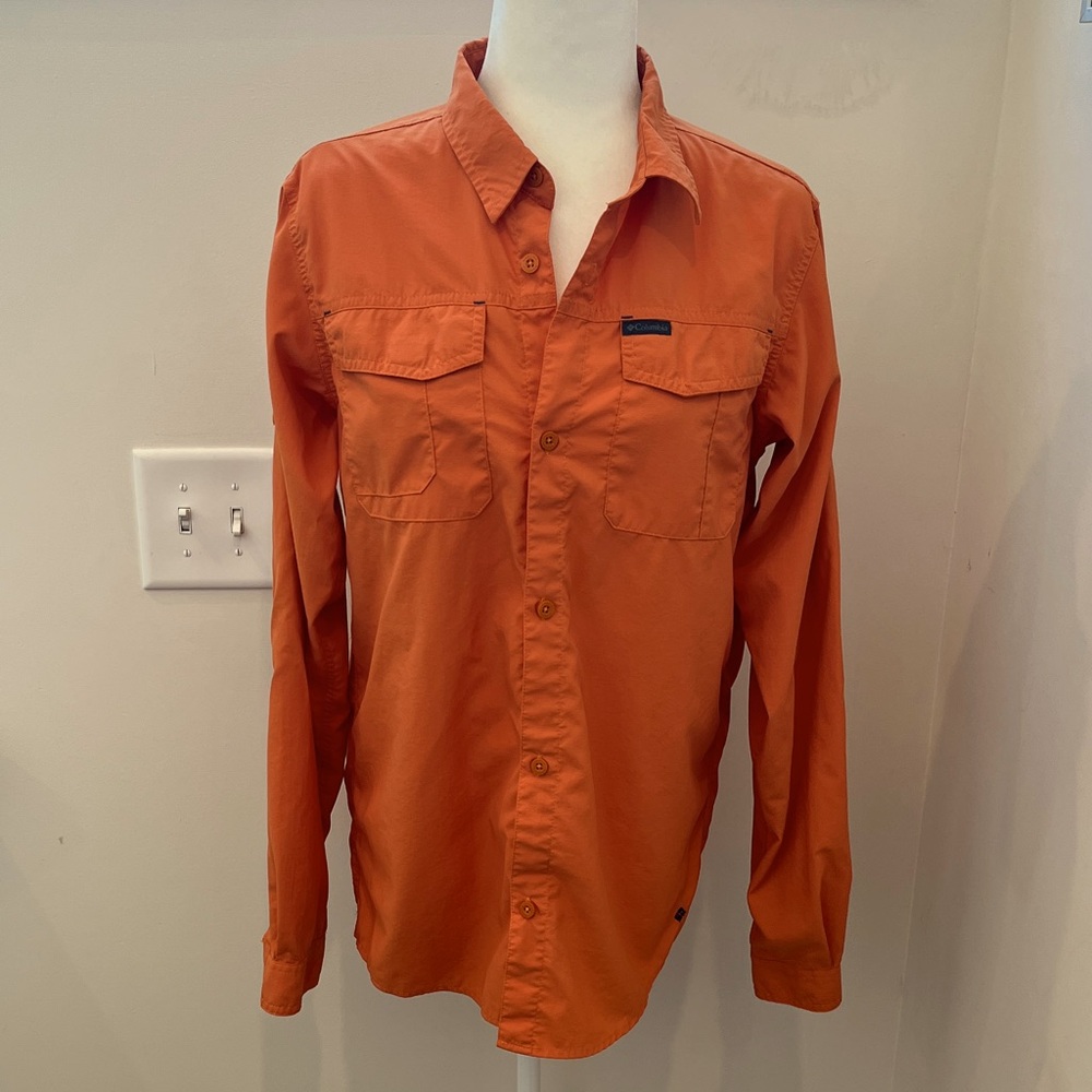 Columbia Orange Button-Up Shirt Size XL